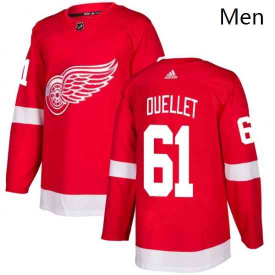 Mens Adidas Detroit Red Wings 61 Xavier Ouellet Authentic Red Home NHL Jersey